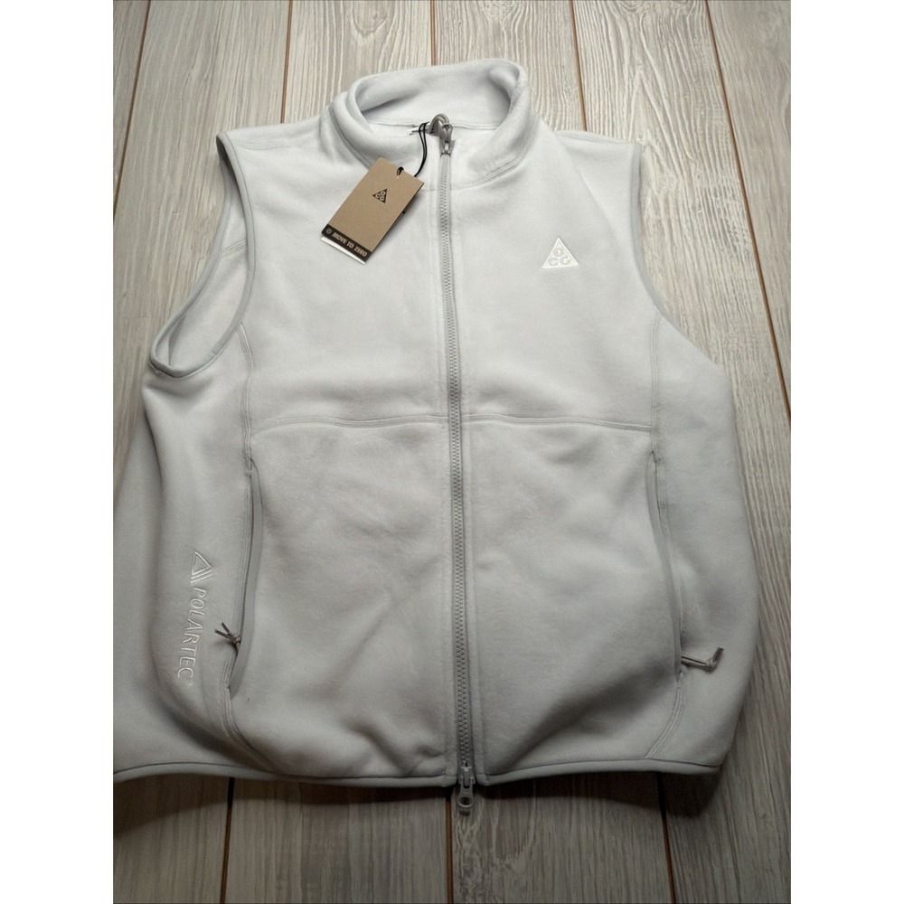 New Nike Mens Unisex ACG Wolf Tree Full Zip Vest Size Small IF0975-025 Gray